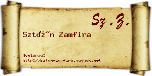 Sztán Zamfira névjegykártya